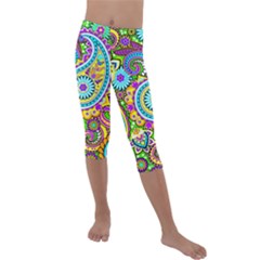 Paisley 5 Kids  Lightweight Velour Capri Leggings  by impacteesstreetwearfive