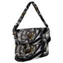 Fractal Silver Flower Bloom Floral Buckle Messenger Bag View1