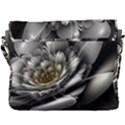 Fractal Silver Flower Bloom Floral Buckle Messenger Bag View3