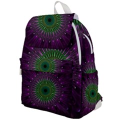 Purple Mandala Fractal Glass Top Flap Backpack by Pakrebo