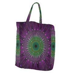 Purple Mandala Fractal Glass Giant Grocery Tote by Pakrebo