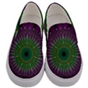 Purple Mandala Fractal Glass Men s Canvas Slip Ons View1