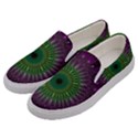 Purple Mandala Fractal Glass Men s Canvas Slip Ons View2