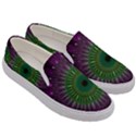 Purple Mandala Fractal Glass Men s Canvas Slip Ons View3