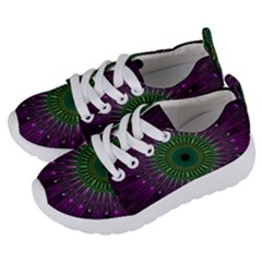 Purple Mandala Fractal Glass Kids  Lightweight Sports Shoes by Pakrebo