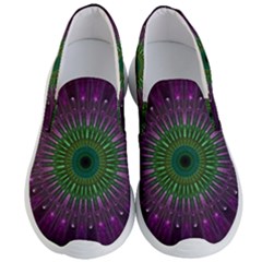 Purple Mandala Fractal Glass Men s Lightweight Slip Ons by Pakrebo