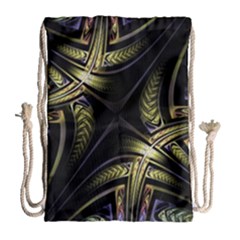 Fractal Braids Texture Pattern Drawstring Bag (large) by Pakrebo