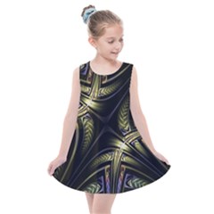 Fractal Braids Texture Pattern Kids  Summer Dress by Pakrebo