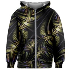 Fractal Braids Texture Pattern Kids  Zipper Hoodie Without Drawstring by Pakrebo