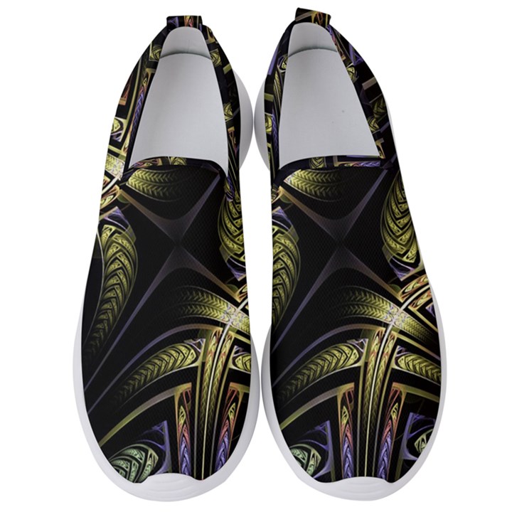 Fractal Braids Texture Pattern Men s Slip On Sneakers