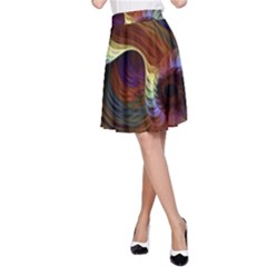 Fractal Colorful Rainbow Flowing A-line Skirt by Pakrebo