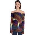 Fractal Colorful Rainbow Flowing Off Shoulder Long Sleeve Top View1