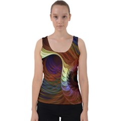 Fractal Colorful Rainbow Flowing Velvet Tank Top by Pakrebo