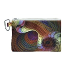 Fractal Colorful Rainbow Flowing Canvas Cosmetic Bag (medium) by Pakrebo