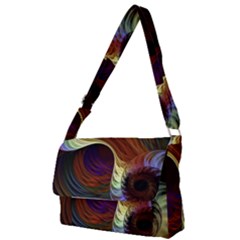 Fractal Colorful Rainbow Flowing Full Print Messenger Bag by Pakrebo