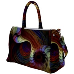 Fractal Colorful Rainbow Flowing Duffel Travel Bag by Pakrebo