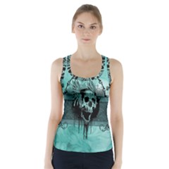 Awesome Skull With Wings Racer Back Sports Top by FantasyWorld7