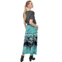 Awesome Skull With Wings Velour Split Maxi Skirt View2