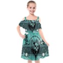 Awesome Skull With Wings Kids  Cut Out Shoulders Chiffon Dress View1