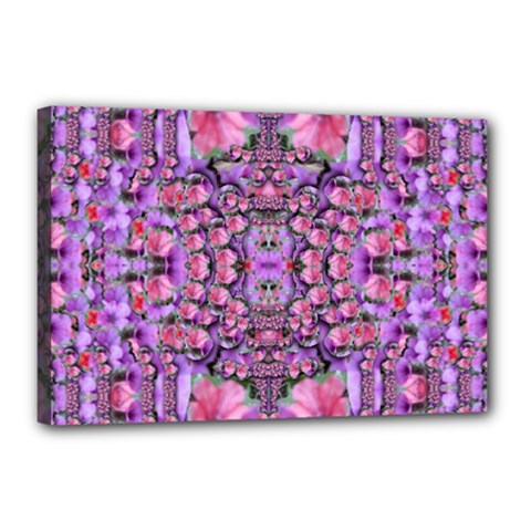 World Wide Blooming Flowers In Colors Beautiful Canvas 18  X 12  (stretched) by pepitasart