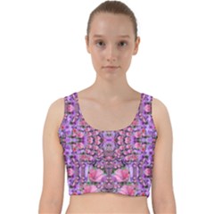 World Wide Blooming Flowers In Colors Beautiful Velvet Racer Back Crop Top by pepitasart