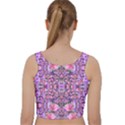 World Wide Blooming Flowers In Colors Beautiful Velvet Racer Back Crop Top View2