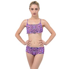 World Wide Blooming Flowers In Colors Beautiful Layered Top Bikini Set by pepitasart