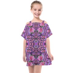 World Wide Blooming Flowers In Colors Beautiful Kids  One Piece Chiffon Dress