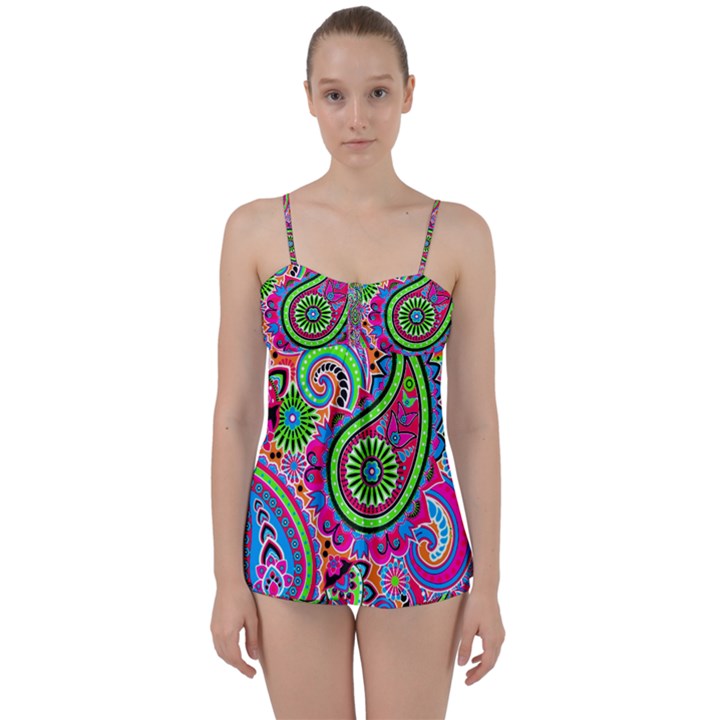 Paisley 6 Babydoll Tankini Set