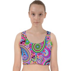 Paisley 6 Velvet Racer Back Crop Top by impacteesstreetwearfive