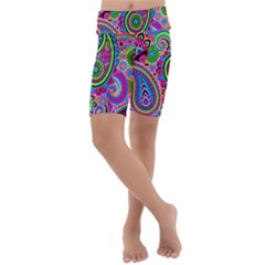 Paisley 6 Kids  Lightweight Velour Cropped Yoga Leggings by impacteesstreetwearfive