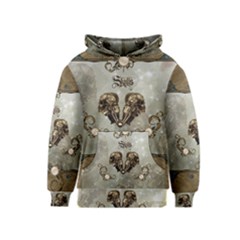 Awesome Mechanical Skull Kids  Pullover Hoodie by FantasyWorld7