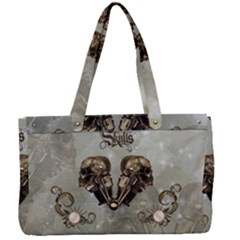 Awesome Mechanical Skull Canvas Work Bag by FantasyWorld7