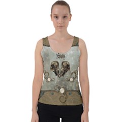 Awesome Mechanical Skull Velvet Tank Top by FantasyWorld7