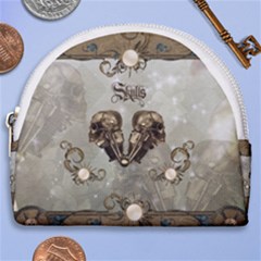 Awesome Mechanical Skull Horseshoe Style Canvas Pouch by FantasyWorld7