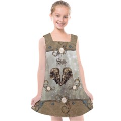 Awesome Mechanical Skull Kids  Cross Back Dress by FantasyWorld7