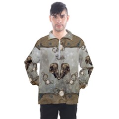 Awesome Mechanical Skull Men s Half Zip Pullover by FantasyWorld7