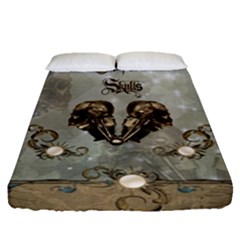 Awesome Mechanical Skull Fitted Sheet (queen Size) by FantasyWorld7