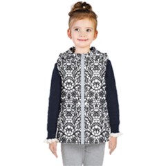 Lace Seamless Pattern With Flowers Kids  Hooded Puffer Vest by Sobalvarro