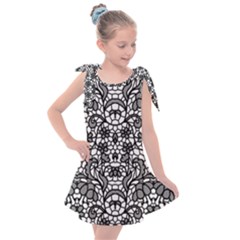 Lace Seamless Pattern With Flowers Kids  Tie Up Tunic Dress by Sobalvarro