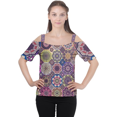 Oriental Cutout Shoulder Tee by Sobalvarro