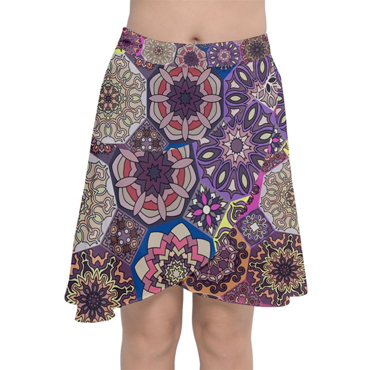 Oriental Chiffon Wrap Front Skirt