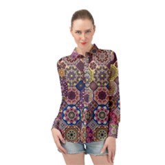 Oriental Long Sleeve Chiffon Shirt