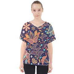 Paisley V-neck Dolman Drape Top by Sobalvarro