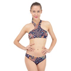 Paisley High Neck Bikini Set by Sobalvarro