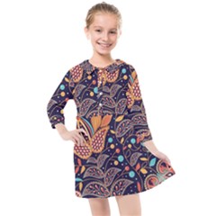 Paisley Kids  Quarter Sleeve Shirt Dress by Sobalvarro