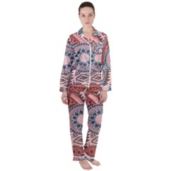 Print Satin Long Sleeve Pyjamas Set