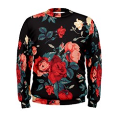 Vintage Roses Vector Seamless Pattern 02 Men s Sweatshirt by Sobalvarro