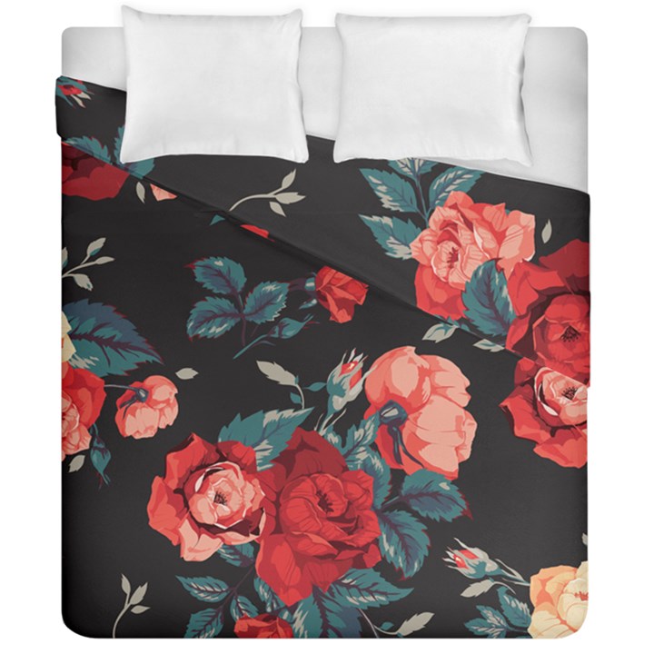 Vintage Roses Vector Seamless Pattern 02 Duvet Cover Double Side (California King Size)