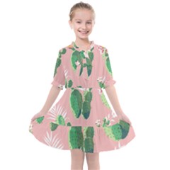 Vintage Plant Seamless Pattern Vectors 06 Kids  All Frills Chiffon Dress